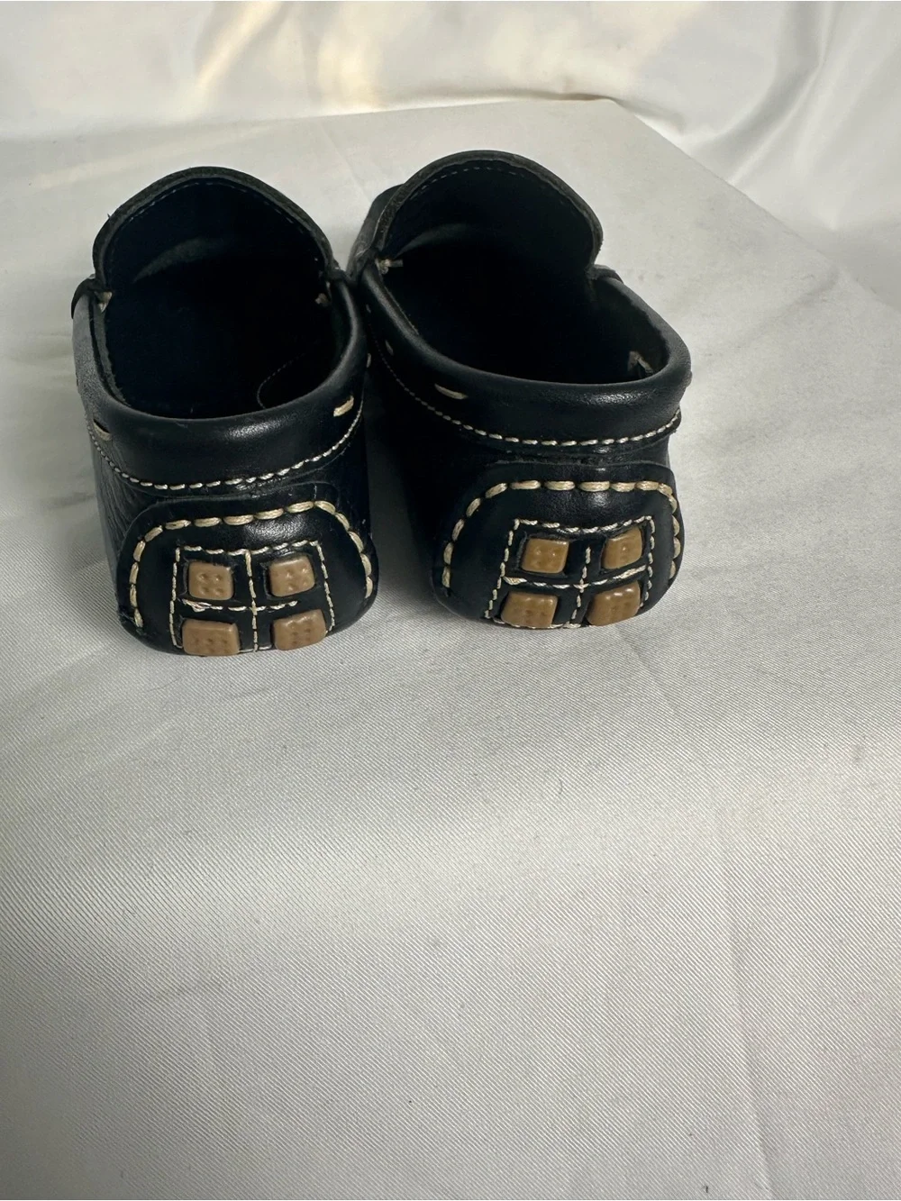 Kids Jacadi Black Leather Driving Loafers EU 26 NWOB